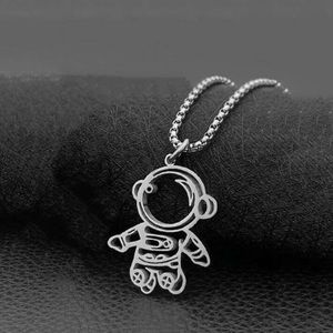 Men’s Stainless Steel Astronaut Charm Necklace With Chain